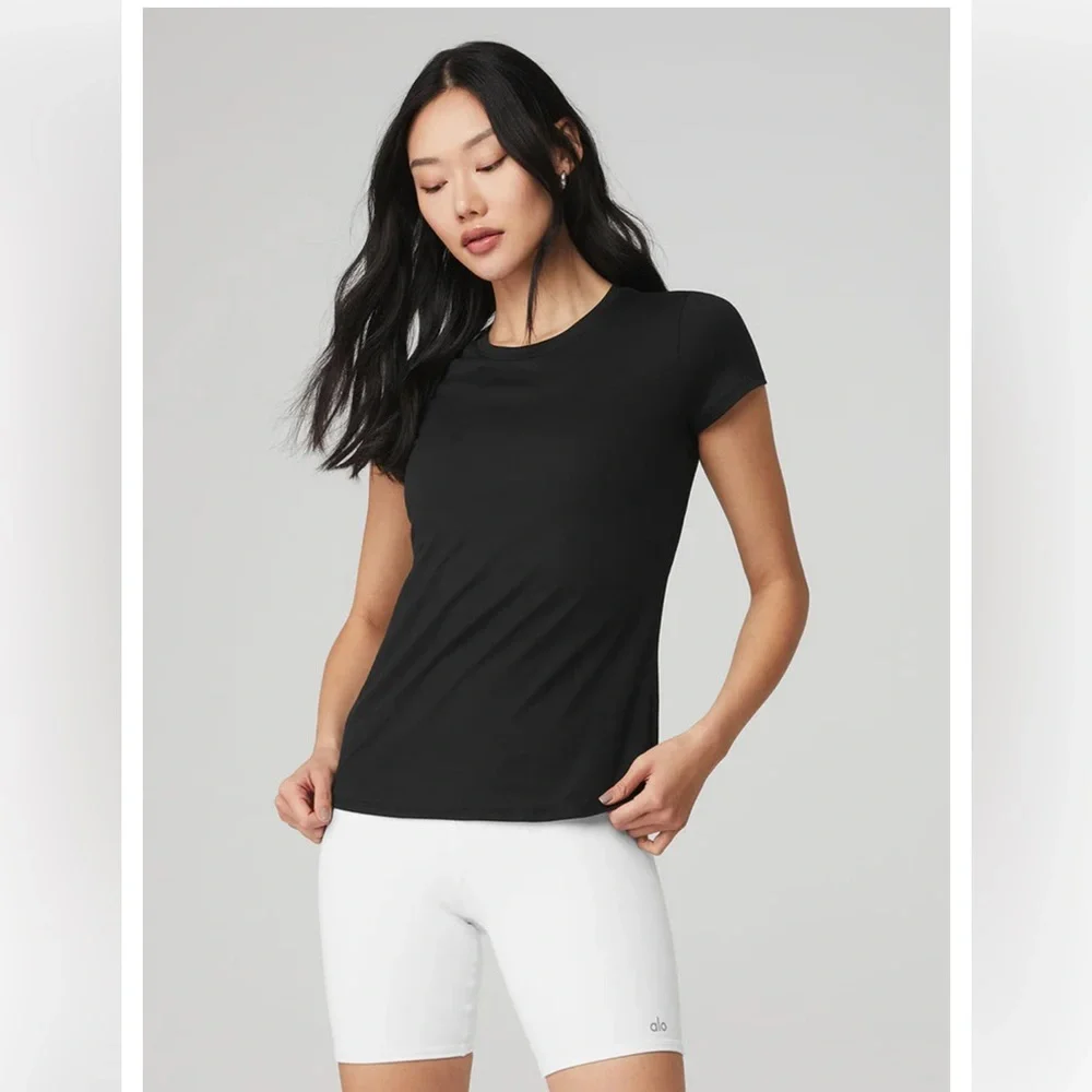 Alo Yoga Alosoft Finesse T-shirt in Gray Women’s Size S - Picture 11 of 13